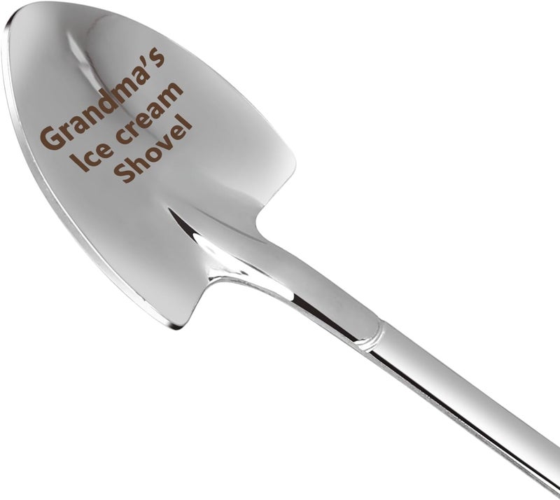 stormroo Gifts for Grandma mom Women Ice Cream Spoon Scoop for Ice Cream Lovers, MOM Mother Gifts for mom Women Funny Engraved Stainless Steel Spoon Shovel. - Image 1